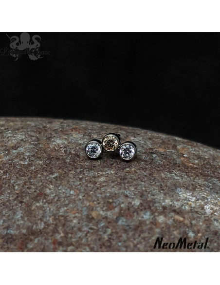 Glimmer and Glow' Mini cluster en titane orné de zircons Threadless - Neometal