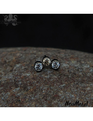 Glimmer and Glow' Mini cluster en titane orné de zircons Threadless - Neometal