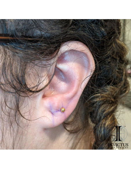 Bille Invictus en titane pvd or 24 carats - threadless