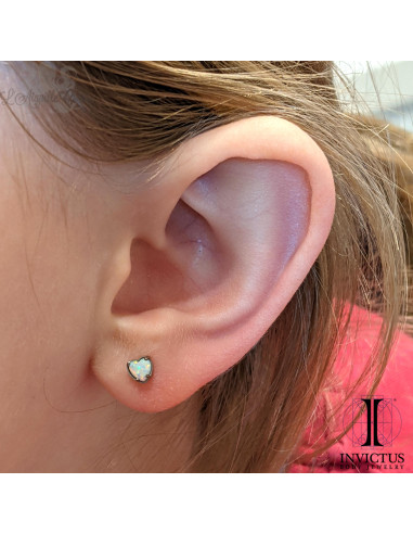 Coeur Invictus en titane et opale synthétique - pour 1.2 mm