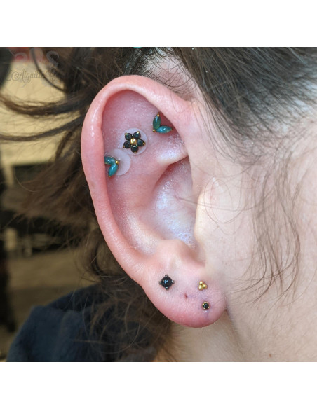 Accessoire tri-bead en or jaune 18 carats Threadless