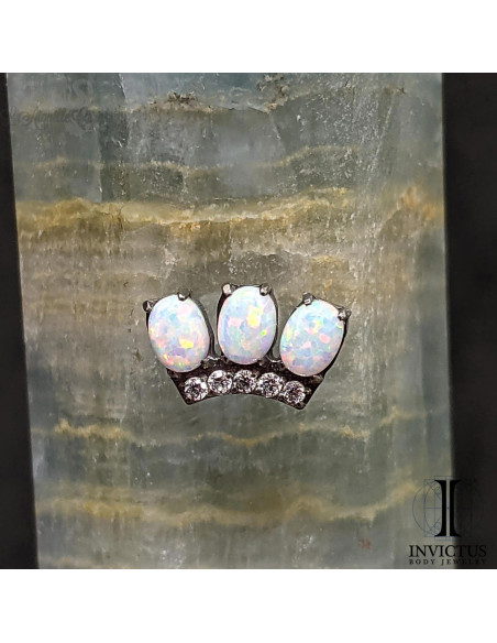 Cluster d'opales synthétiques et de zircons Invictus en titane - pour 1.2 mm