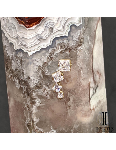 Cluster Invictus en titane pvd gold et zircons premiums - pour 1.2 mm