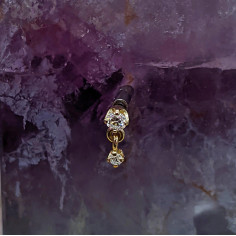 Accessoire en or jaune 18 carats et diamants Threadless