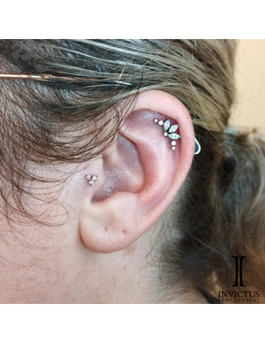 Marquise Invictus en titane et zircons premiums - threadless