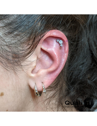 Accessoire QualiTi en titane & 3 zircons - pour 1 ou 1.2 mm