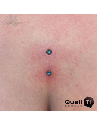 Accessoire QualiTi en zircon bleu des caraibes et titane - pour 1.6 mm