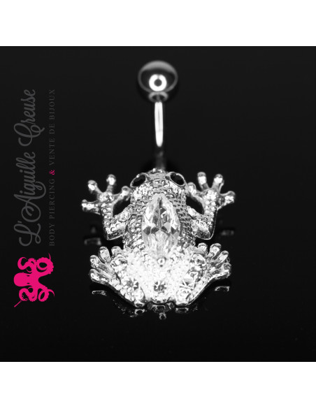 Bijou de nombril Grenouille en argent 925, banane en acier chirurgical