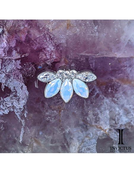 Cluster Invictus en titane, opalites et zircons premiums - threadless