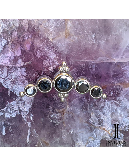 Cluster Invictus en titane et zircons premiums - threadless