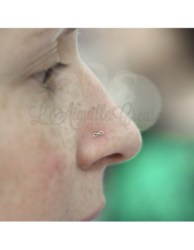 Stud Or blanc 14 carats infini
