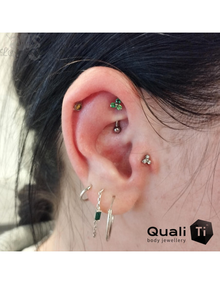 Cabochon d'Oeil de tigre QualiTi en titane - pour 1 ou 1.2 mm