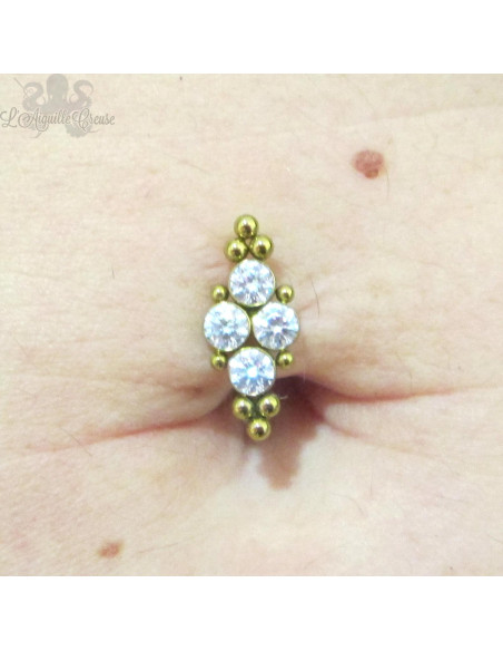 Bijou de nombril Zircons premiums et titane Devil Heart