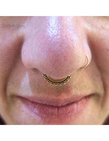 Anneau segmenté ethnique pvd or, ouverture facile