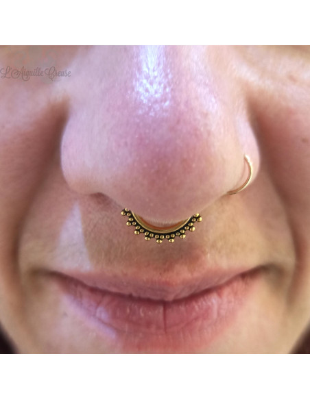 Anneau segmenté ethnique pvd or, ouverture facile