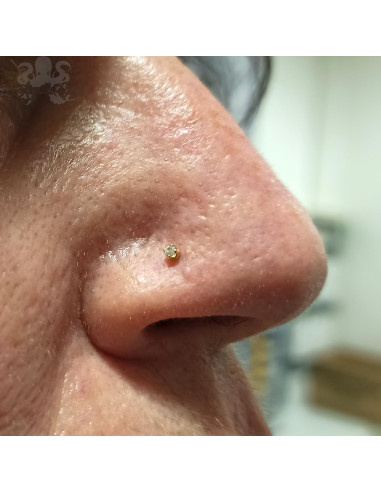 Accessoire en or jaune 18 carats orné d'un diamant Threadless