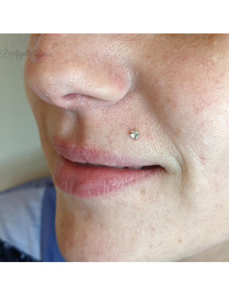 Zircon Coeur en or jaune 14 carats