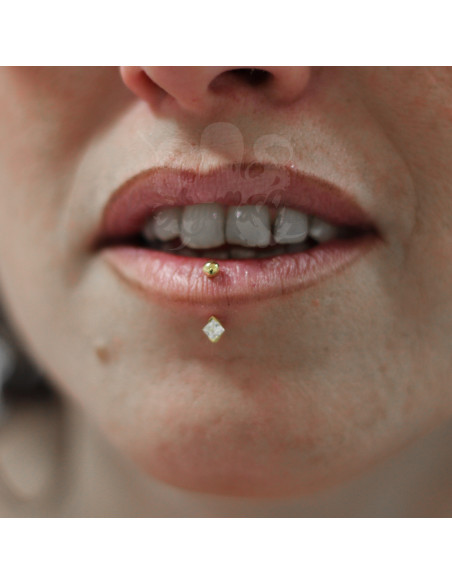 Bijou d'arcade en Or jaune 18 carats & zircon cubique blanc