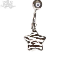 Bijou de nombril étoile zébrée