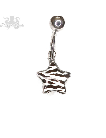 Bijou de nombril étoile zébrée