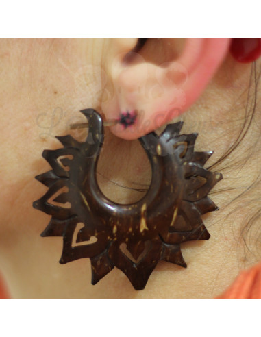 Paire de boucles d'oreilles en bois