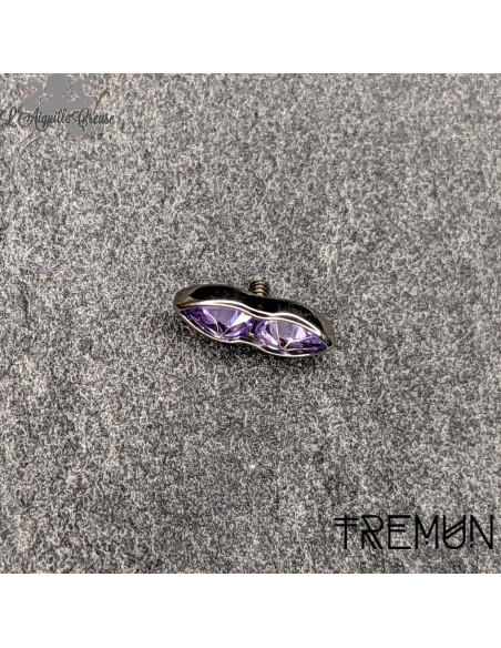 'Carly' Tremun en titane & zircons , pour 1 ou 1.2 mm