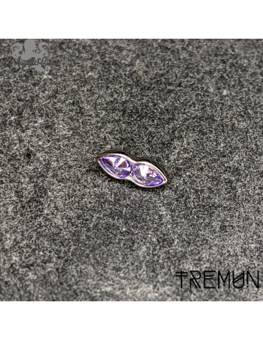 'Carly' Tremun en titane & zircons , pour 1 ou 1.2 mm