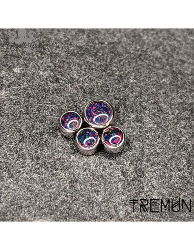 'Paw' Tremun en titane & opales synthétiques , pour 1.6 mm