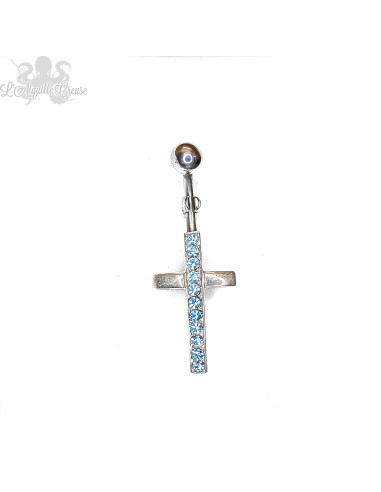 Bijou de nombril croix en argent 925, banane en acier chirurgical