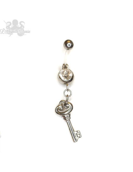 Bijou de nombril Clef en bioplast et fonte d'acier