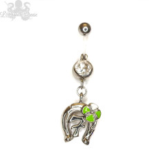 Bijou de nombril lucky en bioplast et fonte d'acier