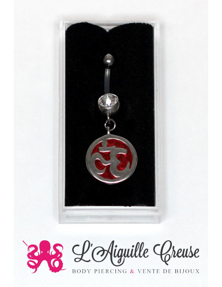 Bijou de nombril Ohm en bioplast et fonte d'acier