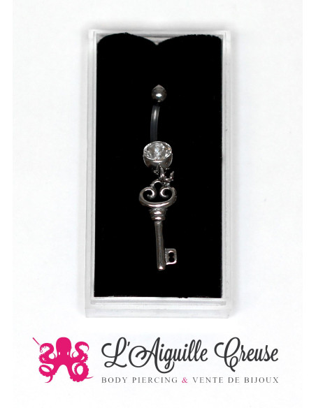 Bijou de nombril Clef en bioplast et fonte d'acier