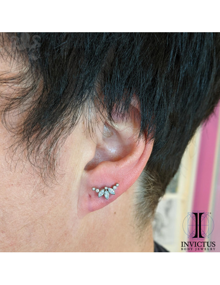 Marquise Invictus en titane et zircons premiums - threadless