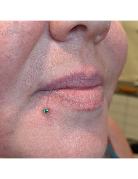 Accessoire en or jaune 18 carats et Tourmaline Threadless