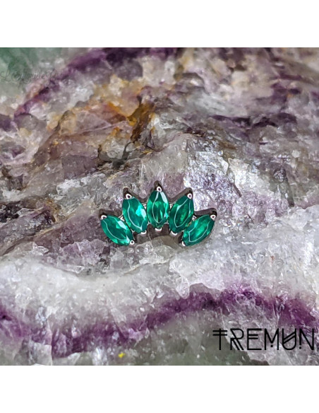 Marquise Tremun en titane & onyx verte , pour 1 ou 1.2 mm