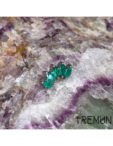 Marquise Tremun en titane & onyx verte , pour 1 ou 1.2 mm