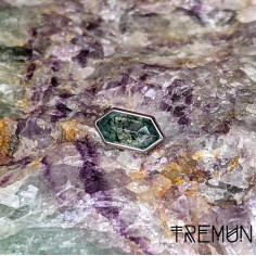 'Karen' Tremun en titane & pierre fine , pour 1 ou 1.2 mm 2