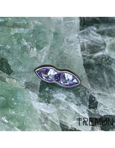 'Carly' Tremun en titane & zircons , pour 1 ou 1.2 mm