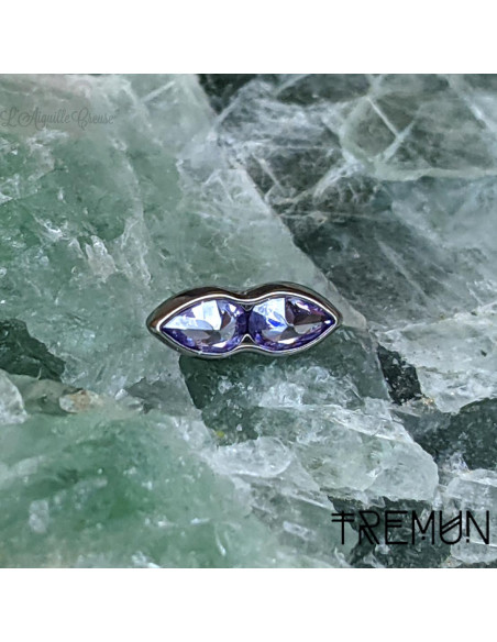 'Carly' Tremun en titane & zircons , pour 1 ou 1.2 mm