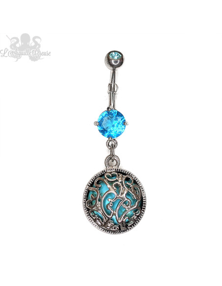 Bijou de nombril fantaisie et turquoise
