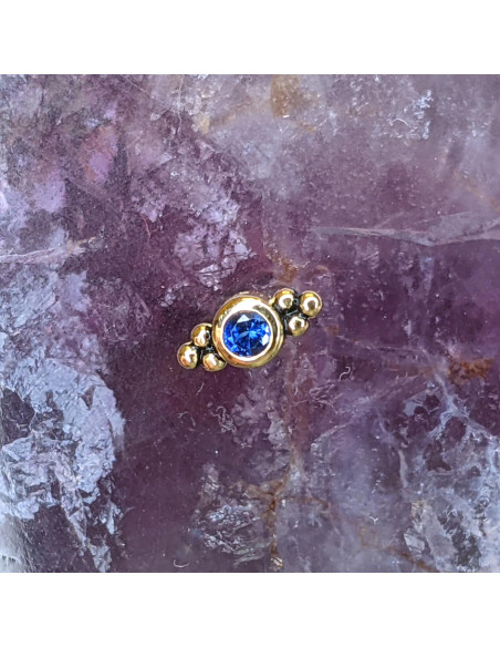 Accessoire en or jaune 18 carats et Saphir - Threadless