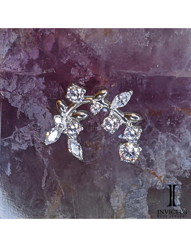 Cluster Invictus en titane et zircons premiums - threadless