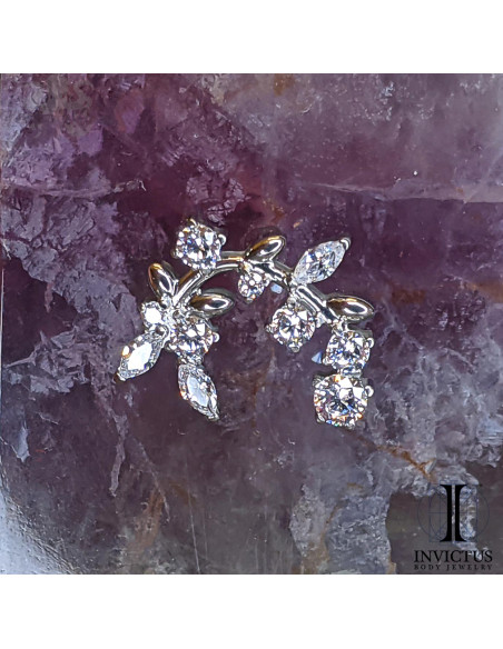 Cluster Invictus en titane et zircons premiums - threadless