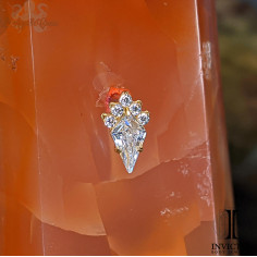 Accessoire Invictus en titane pvd or 24 carats et zircons  - threadless