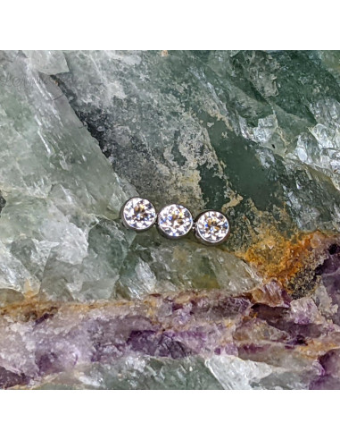 Accessoire en titane orné de zircons premiums - pour 1 ou 1.2 mm