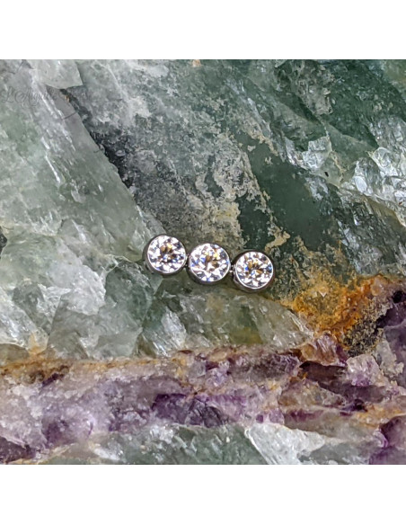 Accessoire en titane orné de zircons premiums - pour 1 ou 1.2 mm