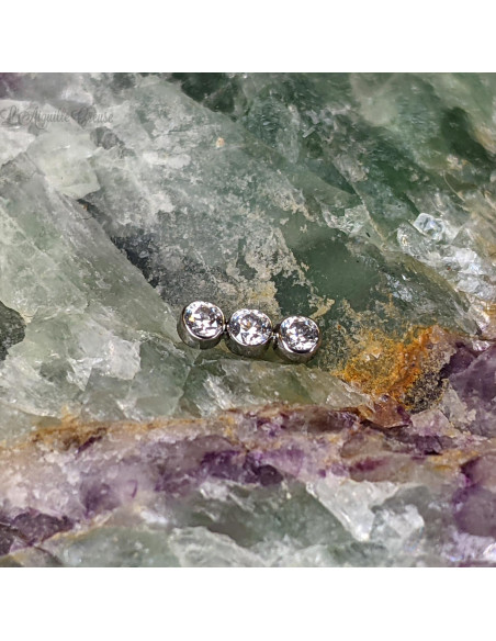 Accessoire en titane orné de zircons premiums - pour 1 ou 1.2 mm