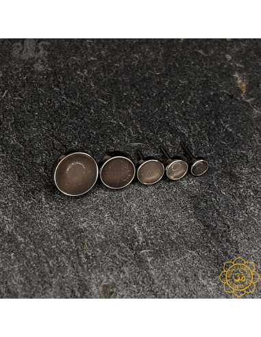 Cabochon en titane & pierres fines sablée - Peoples