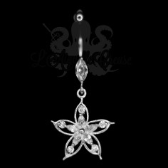 Bijou de nombril Fleur en argent 925, banane en acier chirurgical 2
